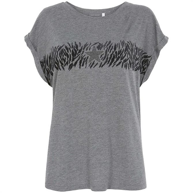 Mint Velvet Grey Animal Star Print T Shirt